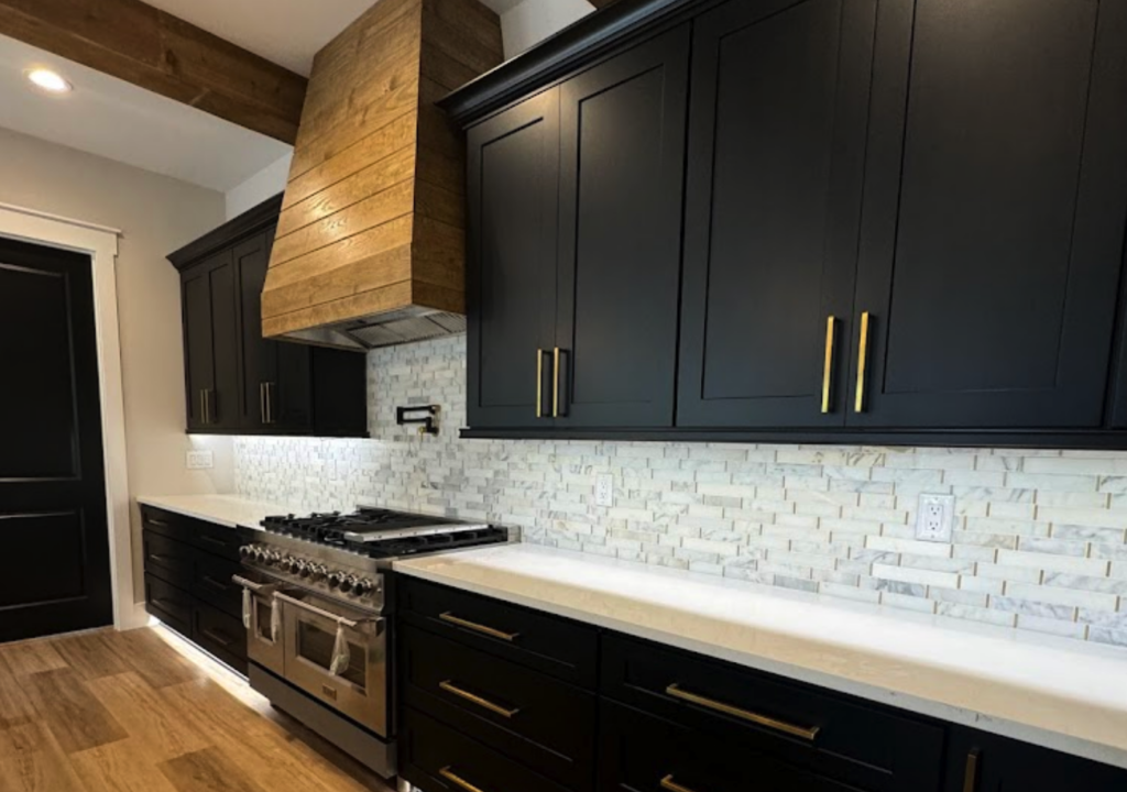 Custom-built kitchen cabinets on display in Charleston, SC